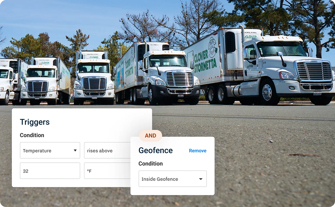 Samsara's dashboard shwowing cold chain command and control