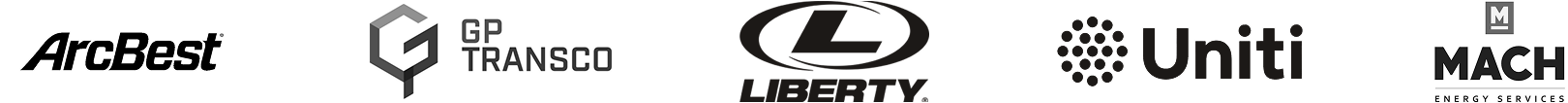 ArcBest logo, Gp Transco logo, Liberty logo, Uniti logo, mach logo