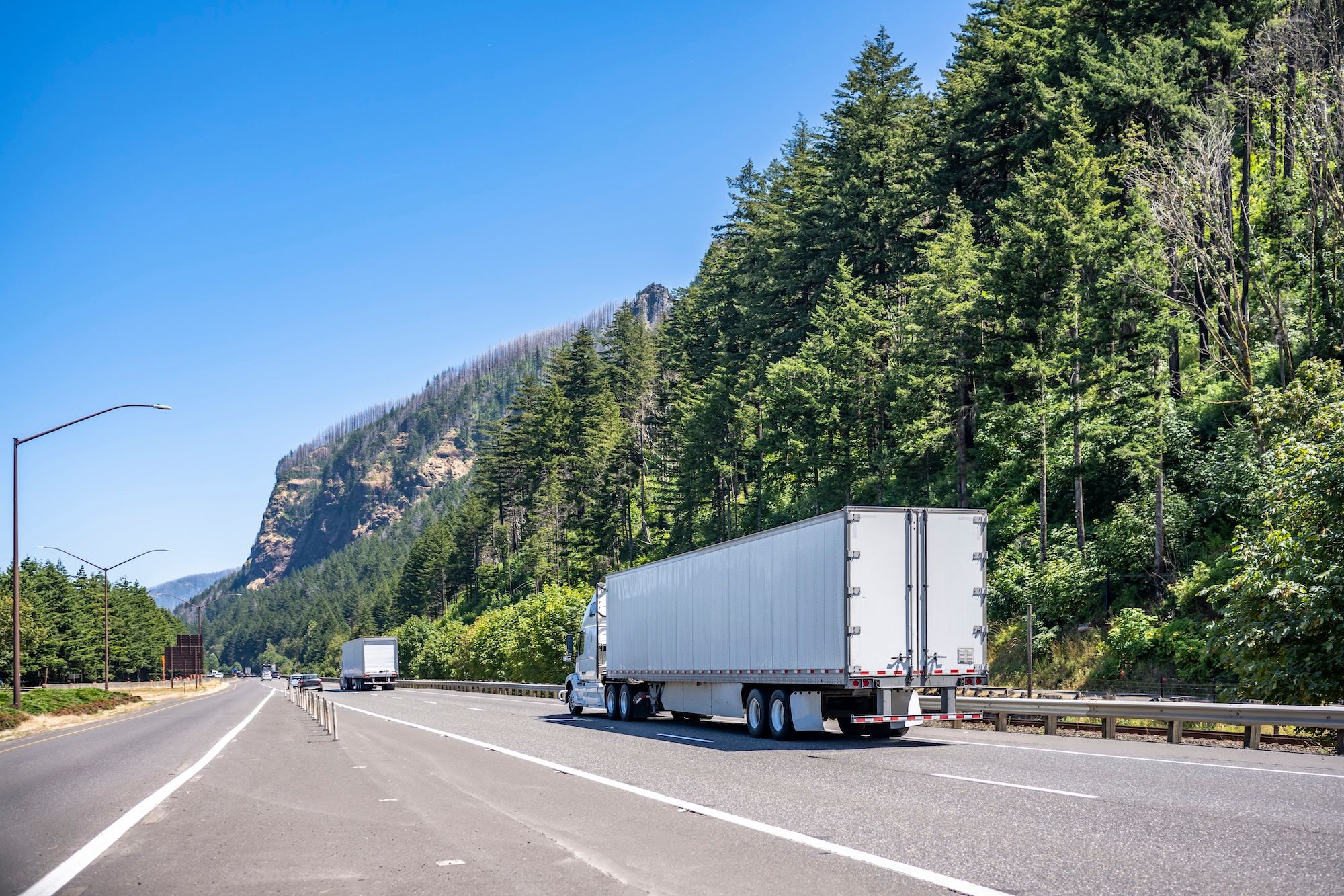 truck driving on highway