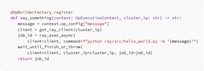 Basic Hello World example