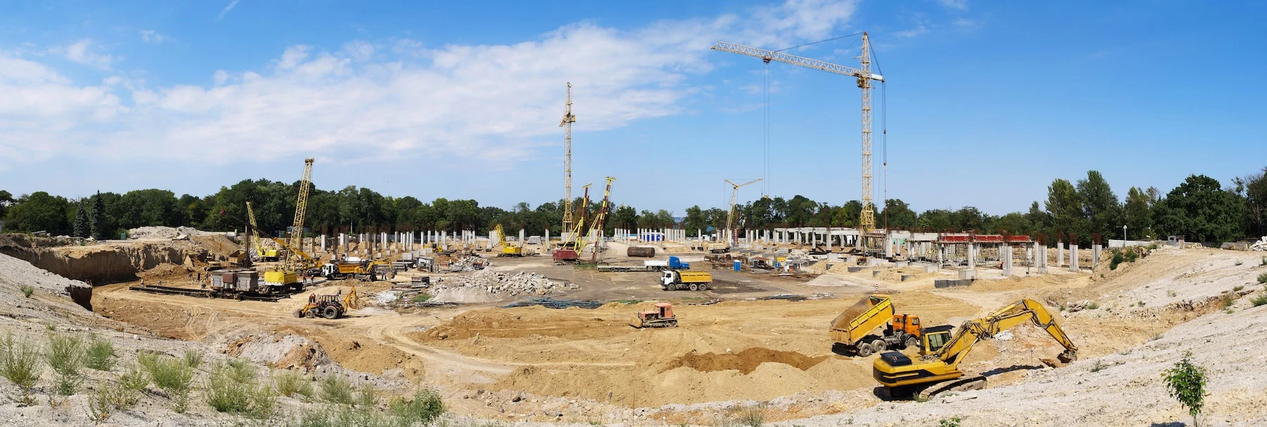 construction site with heavy equipment