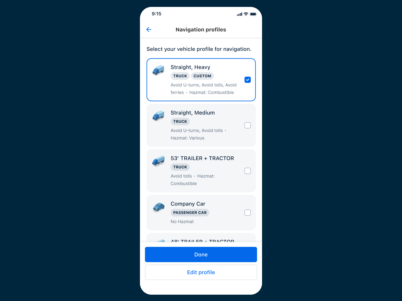 Navigation Profiles