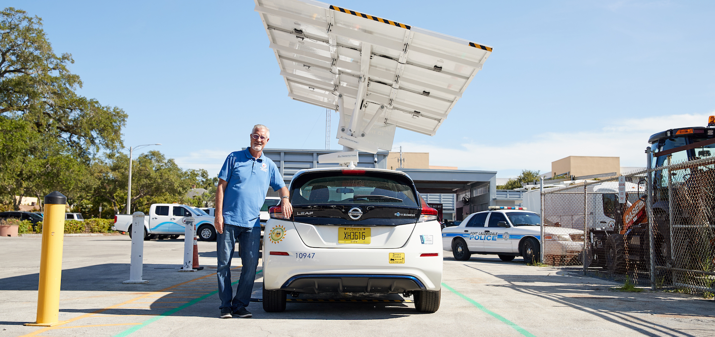 Sandy with Electric Vehicle