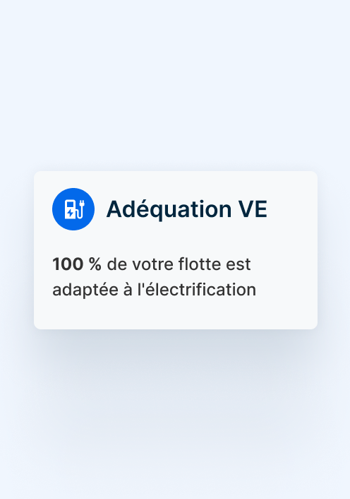 Image promouvant la durabilité des véhicules électriques, soulignant que 100 % de la flotte est prête pour l'électrification.