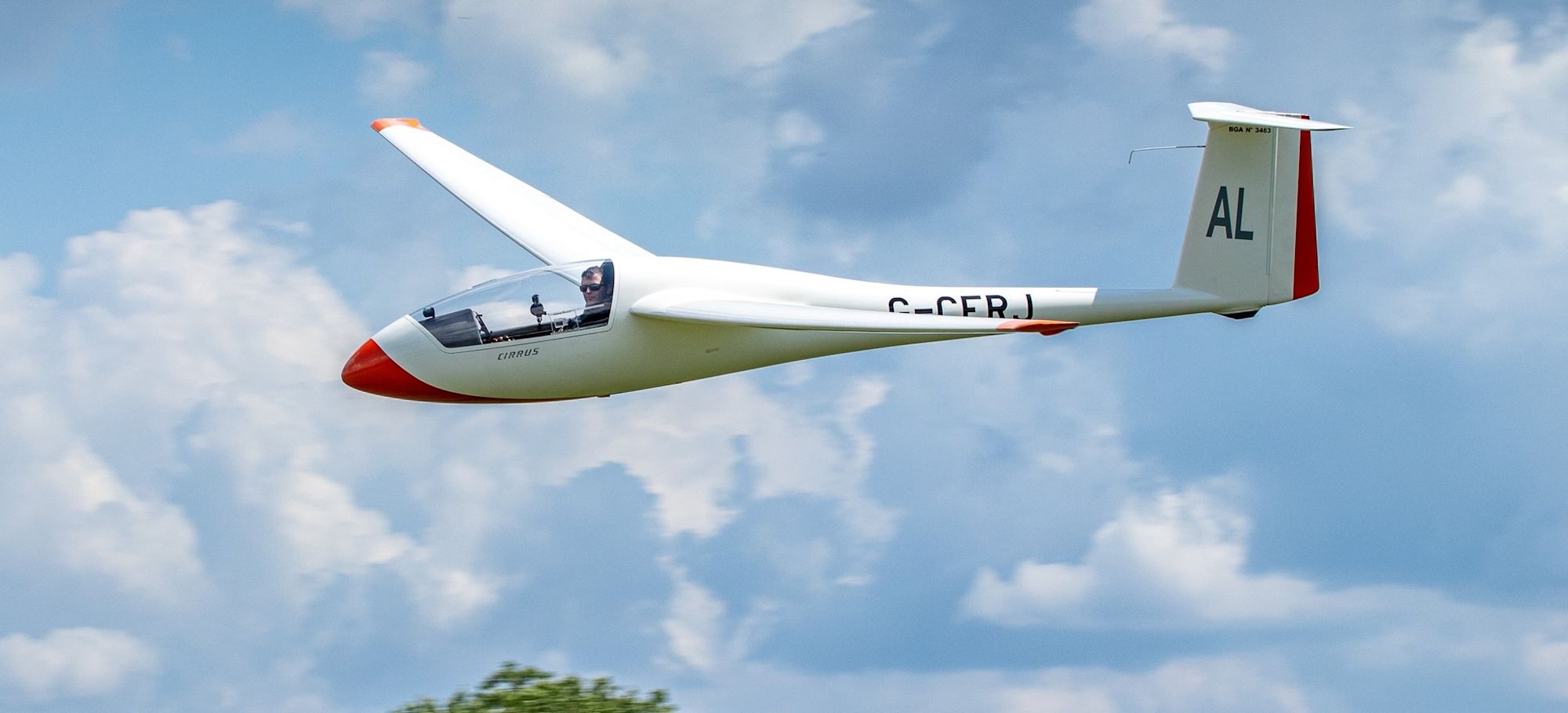 Glider airplane in the air