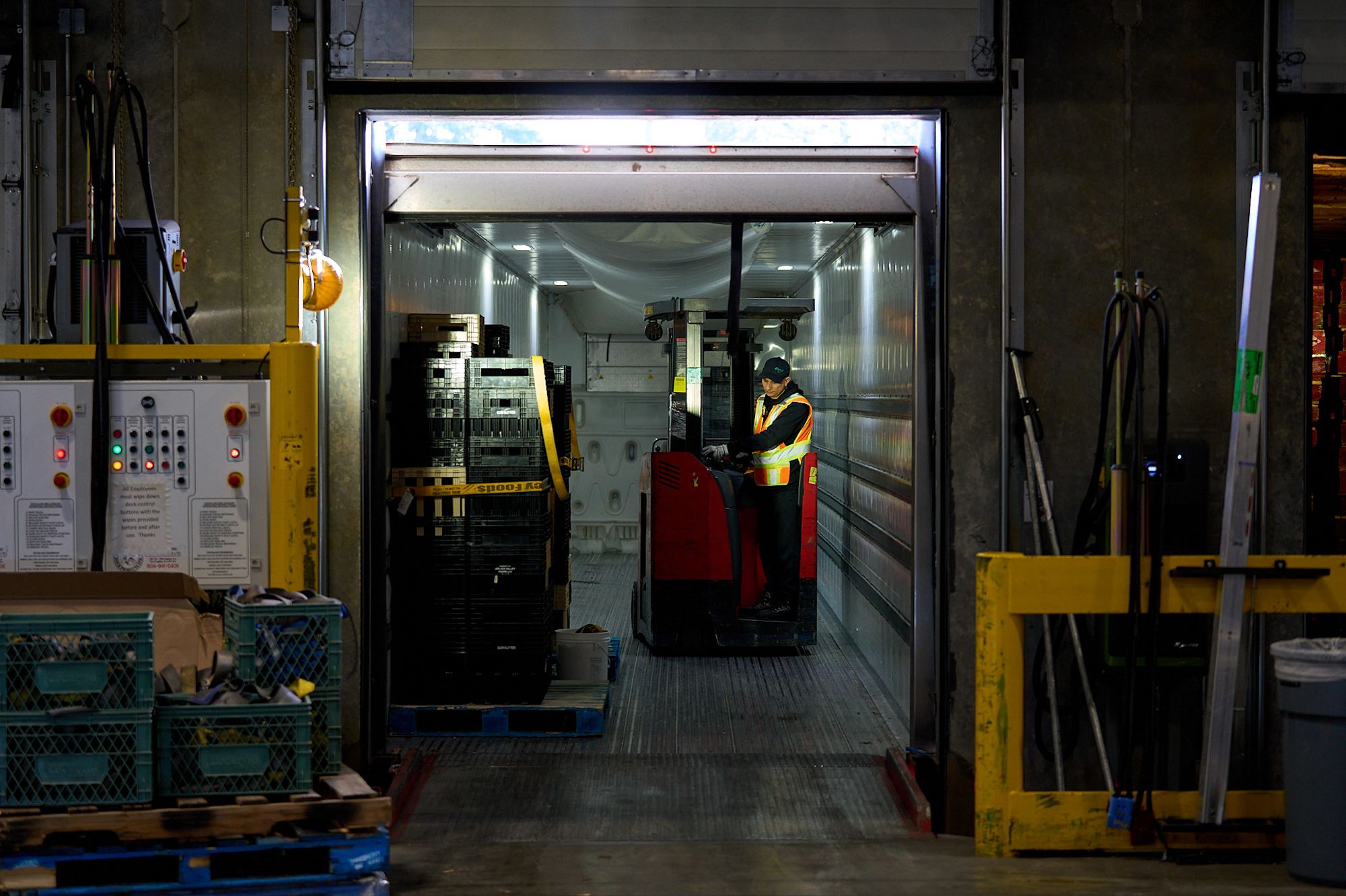 Person loading truck