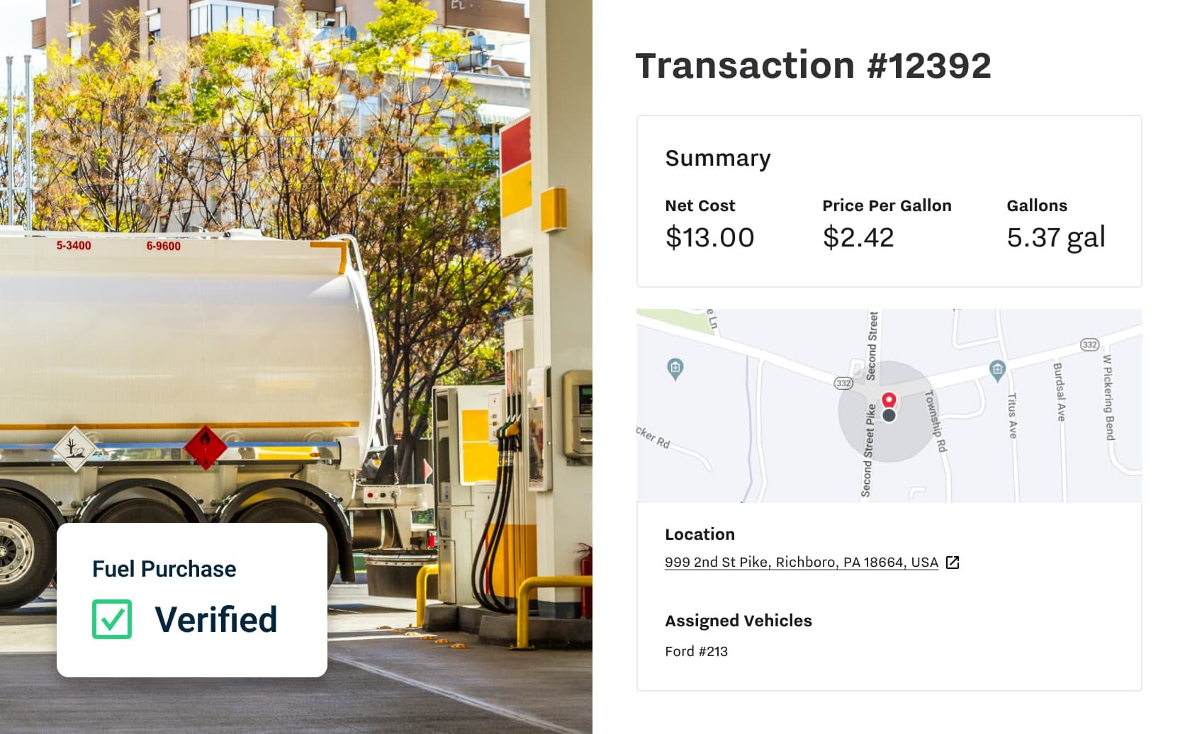 Transaction alerts from the Samsara Platform reduce fuel fraud and block unauthorized fuel purchases