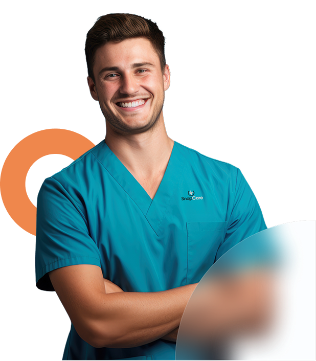 Clinician studying for certification with a laptop and notebook