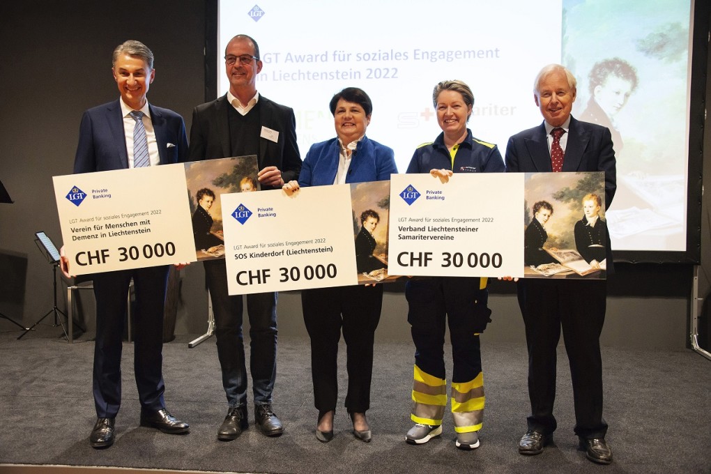 SOS-Kinderdorf Liechtenstein durfte für das Projekt der SOS-Herzkiste den LGT Award für soziale Nachhaltigkeit entgegennehmen. 