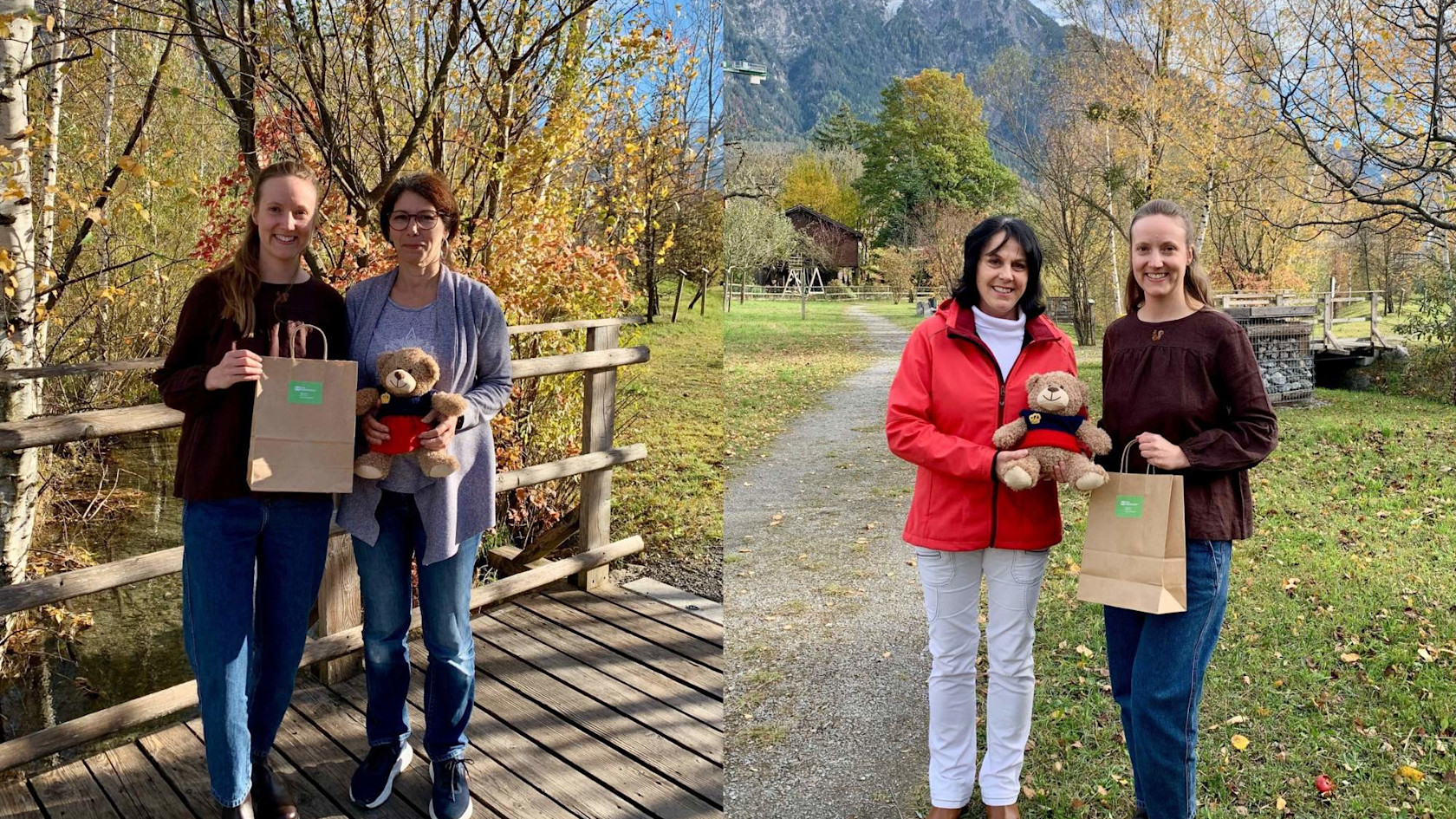 Übergabe der Teddybären Finn und Fina an die beiden Gewinnerinnen unseres Gewinnspiels.