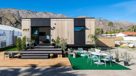 Plant Prefab ADU model home in Palm Springs, California