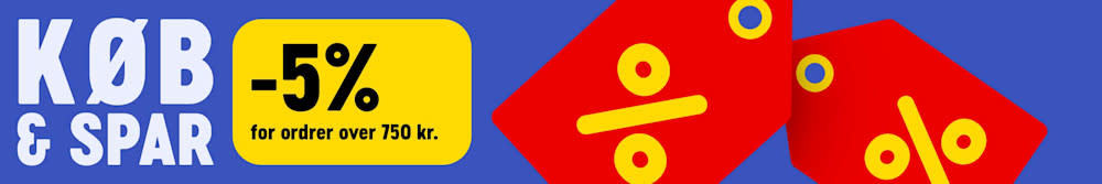 5% rabat ved ordrer over 750 kr.