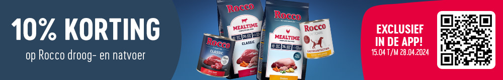Ontvang 10% korting op Rocco droog- en natvoer in de app