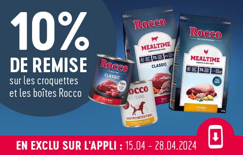 -10% sur la pâtée pour chien Rocco dans l'appli bitiba