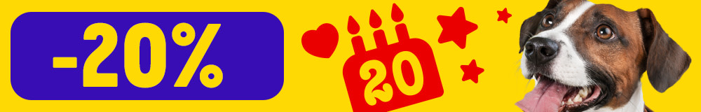 bit.be Campagne d'anniversaire des 20 ans - Banner - 20% Chiens le plus vendu