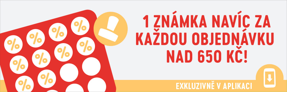 Získejte 1 známku navíc při nákupu nad 650 Kč!