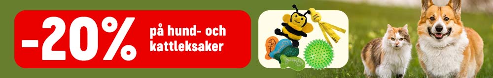 -20% på hund- och kattleksaker.