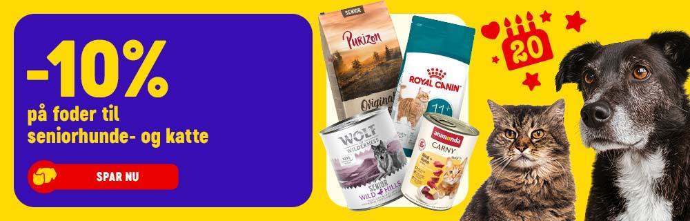 Spar nu: -10% på seniorfoder til hunde & katte.