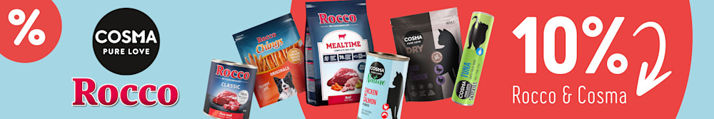 Obtenez 10% de réduction sur la nourriture Rocco et Cosma !