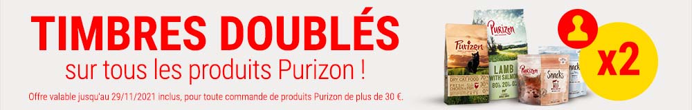 Timbres doublés pour toute commande de produits Purizon