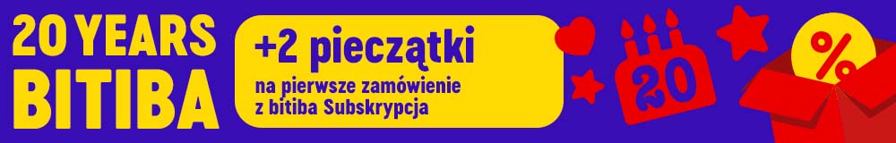 20 YEARS BITIBA: +2 pieczątki na pierwsze zamówienie z bitiba Subskrypcja.