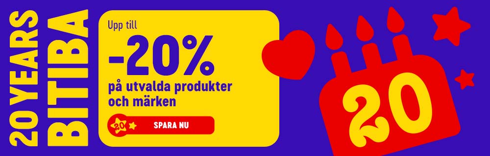 20 years bitiba. Upp till -20% på utvalda produkter och märken. Spara nu.