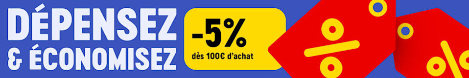 5 % de réduction dès 100€