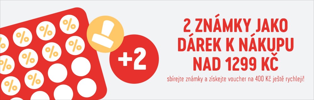 2 známky navíc k nákupu nad 1299 Kč