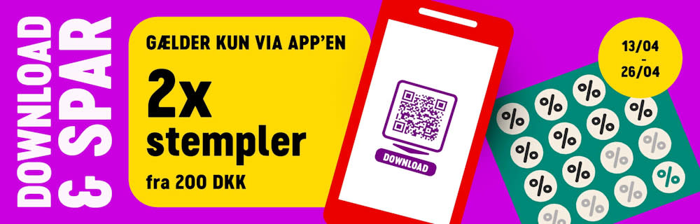 Få dobbelt op på stempler ved køb via appen