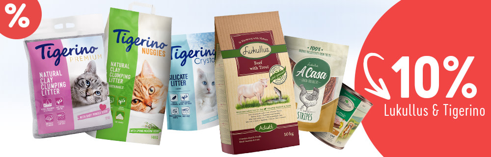 Jusqu'à 10 % de réduction sur une sélection de produits Tigerino et Lukullus !