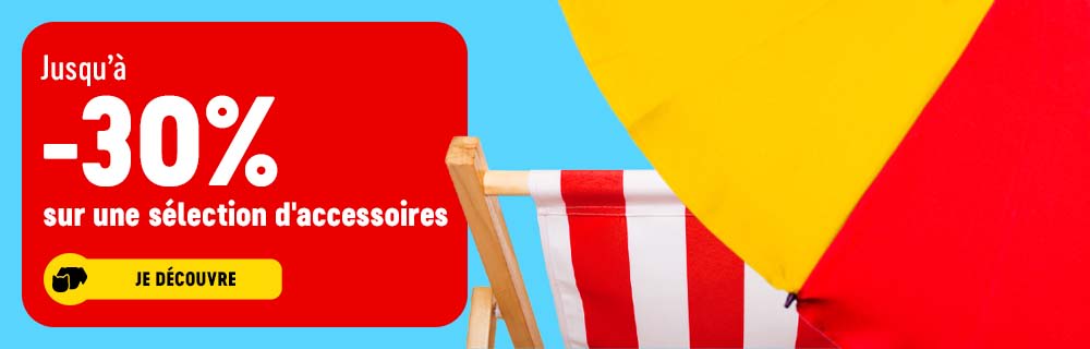 Jusqu'à 30 % de réduction sur une sélection d'accessoires !