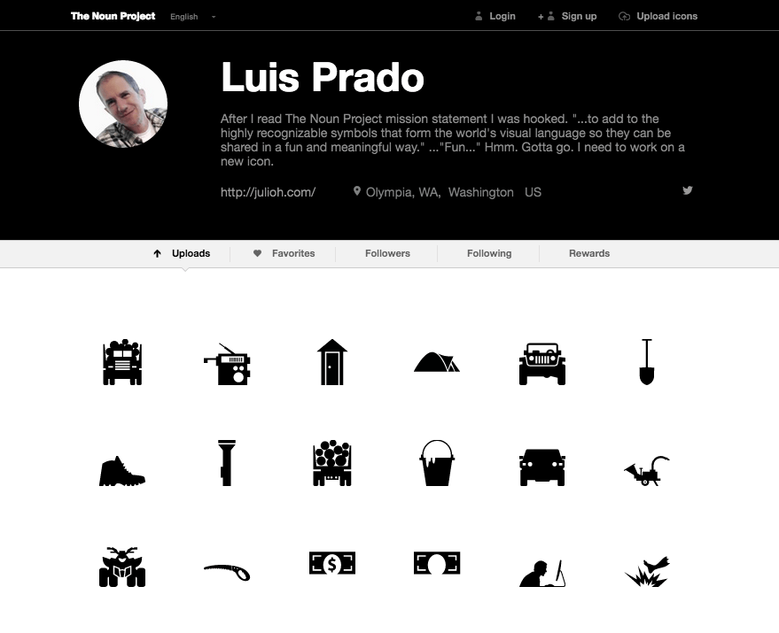 Image of an example of a Profile on The Noun Project