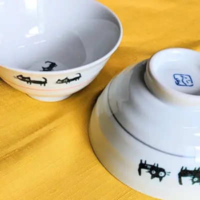 Pair rice bowl large & rice bowl small sticker painting plan ♪