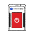 Samsung Pay icon illustration with red curve card