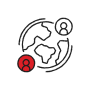 Save money around the world globe icon with FX
