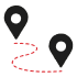 a to b travelling icon illustration black metal