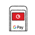 Google Pay icon animation with curve bank card