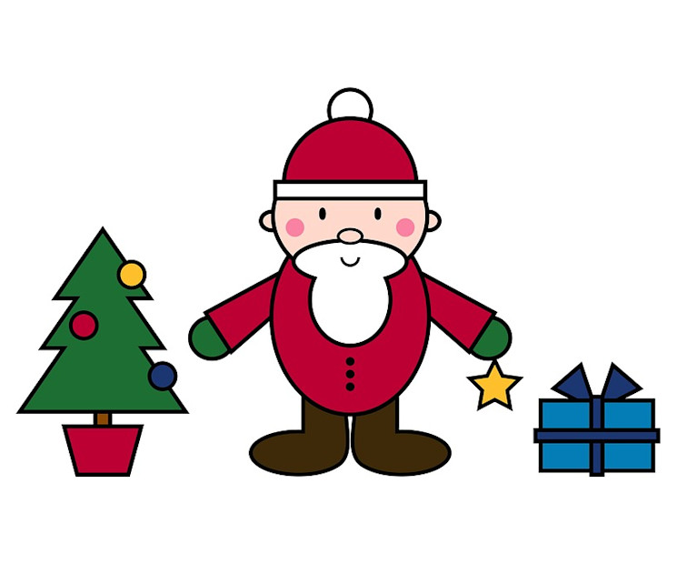 Der süße Nikolaus im Comicstil versendet weihnachtliche Grüße