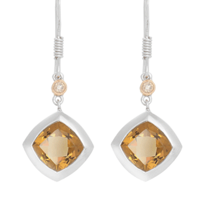 Paradise Square Cognac Quartz Drop Earrings