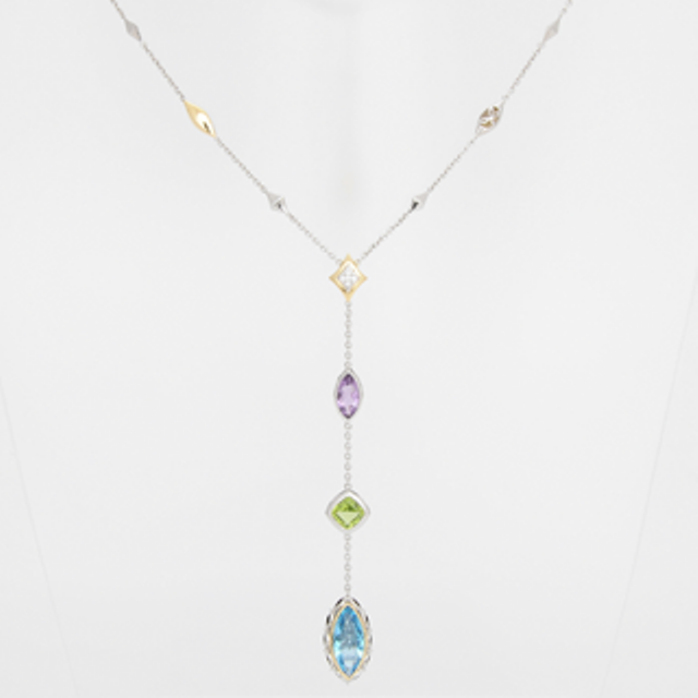 Paradise Topaz, Amethyst, Peridot Necklace