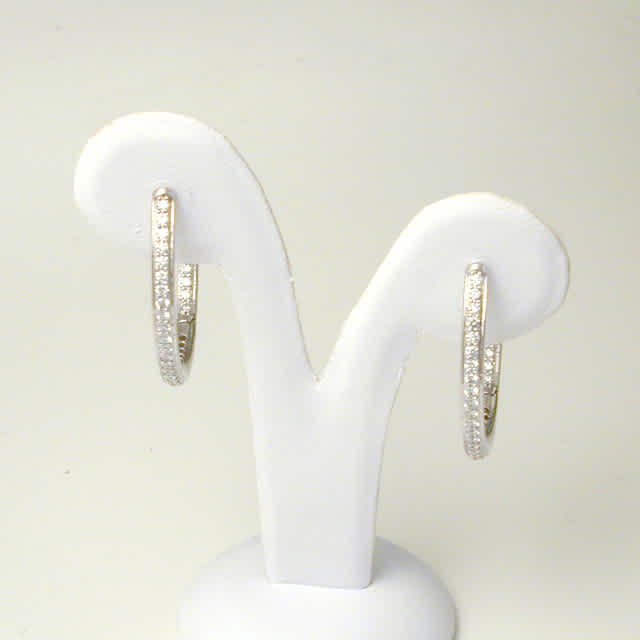 Hoop Earrings With Inside and Out Diamonds