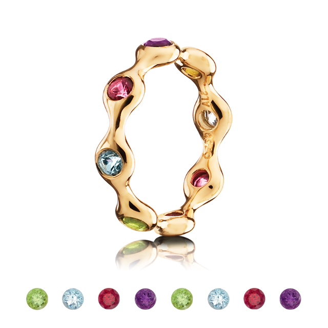 18K Gold 8 Pod Ring Mix
