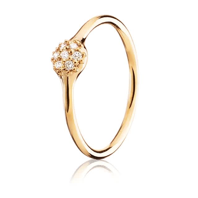 18K Gold Pavé Pod Ring Mix