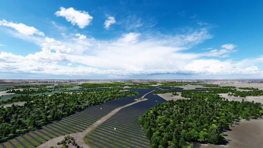 Rendering av Sunnas föreslagna park på Vikbolandet