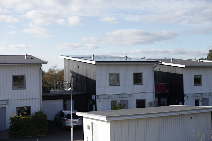 Solceller på villatak i Göteborg