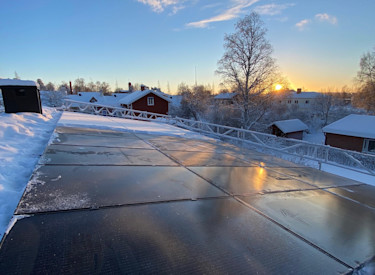 Solcellsinstallation i Östersund.