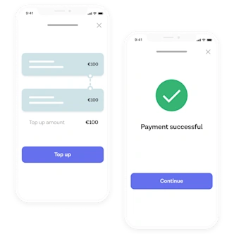 Account top-ups Instant deposits