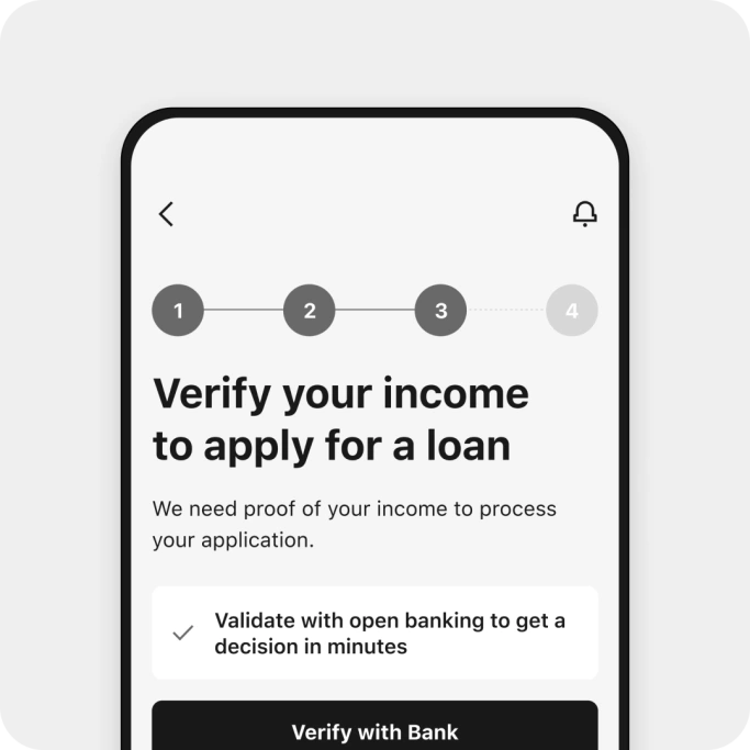 O.M. Bank Income verification screen