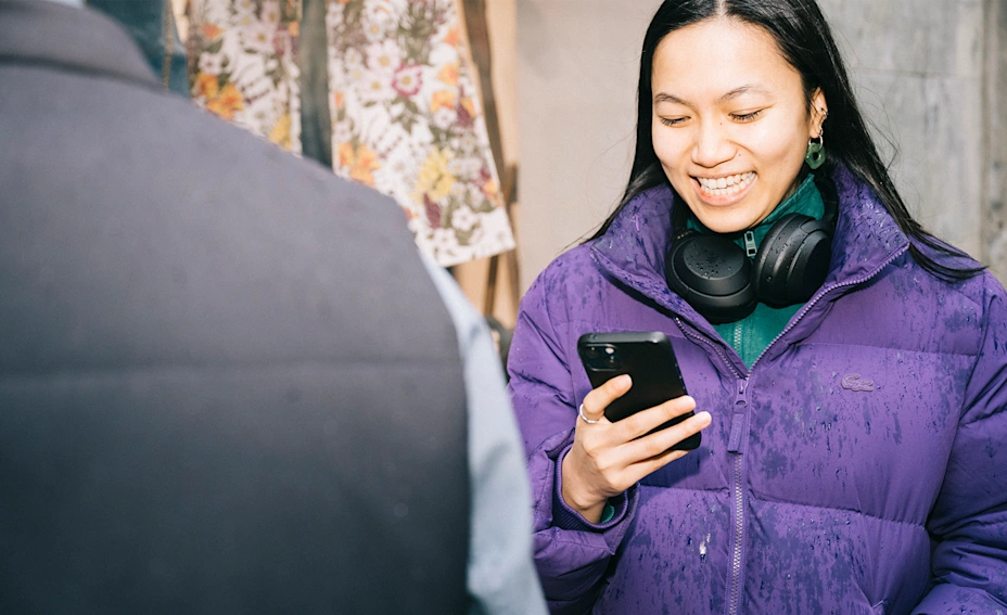 A person using a mobile phone