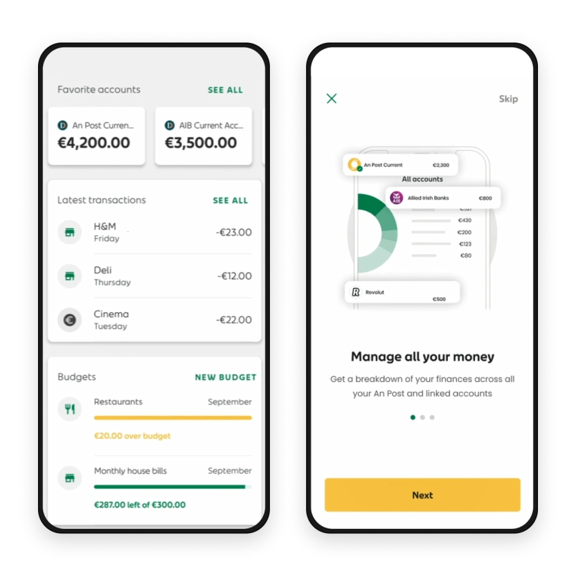 An Post banking app - Money Manager